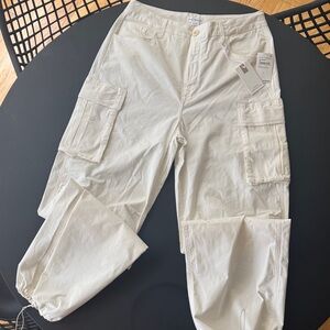 Good American Women's Cream Cargo Pants